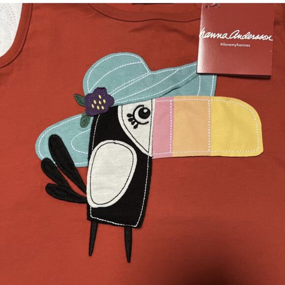 NWT Hanna Andersson Toucan Tank Top Size 8 - Picture 3 of 6